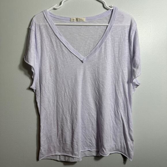Free People Light Purple Short Sleeve Tee - Picture 1 of 3
